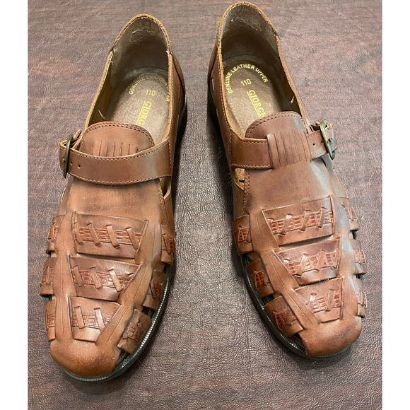 Giorgio Brutini Other - Georgio Brutini Brown Leather Closed Toe Buckle Fisherman Sandal 11D Breathable